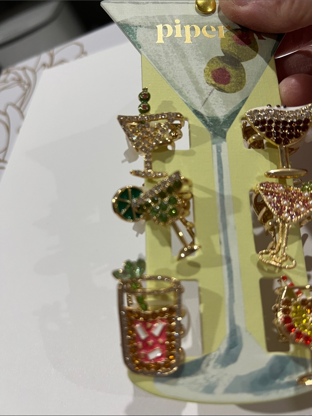 🍸🍹Piper K Martini Cosmo Margarita Cocktail Drinks Espresso Mini Hair Clips Set 6 - Picture 4 of 5